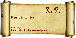 Kerti Irén névjegykártya